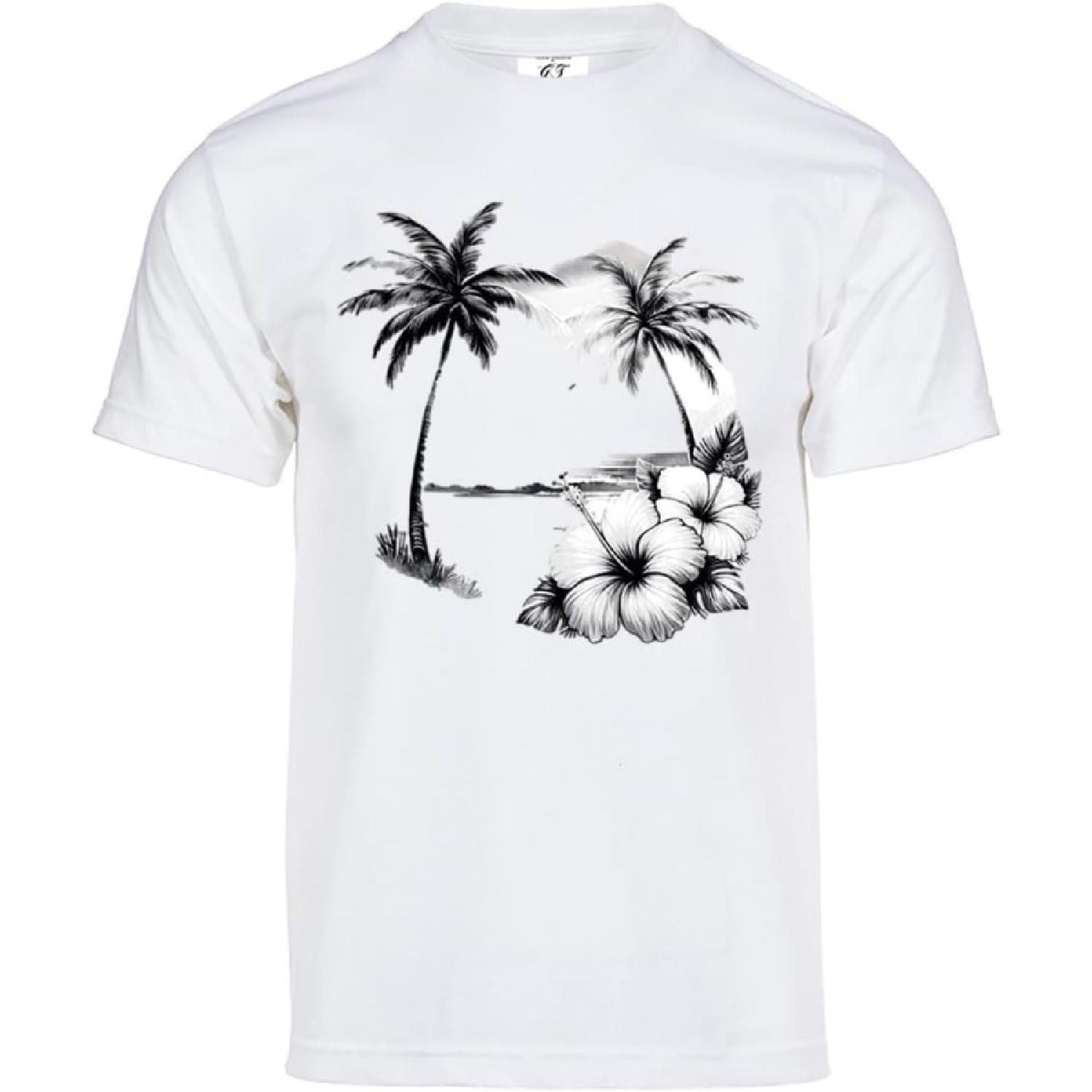 Mens Summer Beach Solar T-Shirt Color Changing Summer Beach Sun Tee S