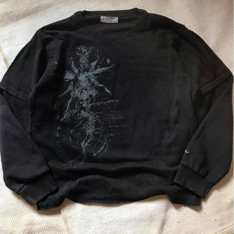 Abstract Print Gothic Punk Streetwear Long
