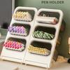 45° Slanted Cartoon Pen Holder Large Capacity Ins Style Pencil Marker Organizer Desk Storage Box for Kids Students Office