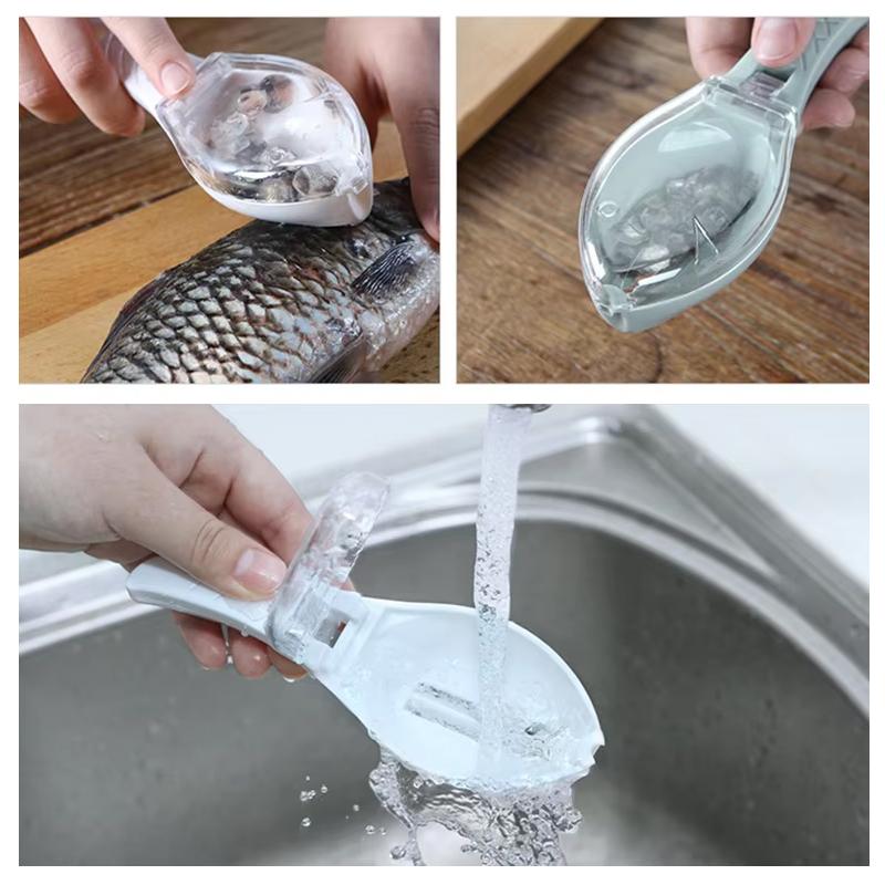Fish Scales Graters Scraper Fish Cleaning Tool Scraping Scales Device with Cover Home Kitchen Cooking Fishing Tool Pesca Tackle