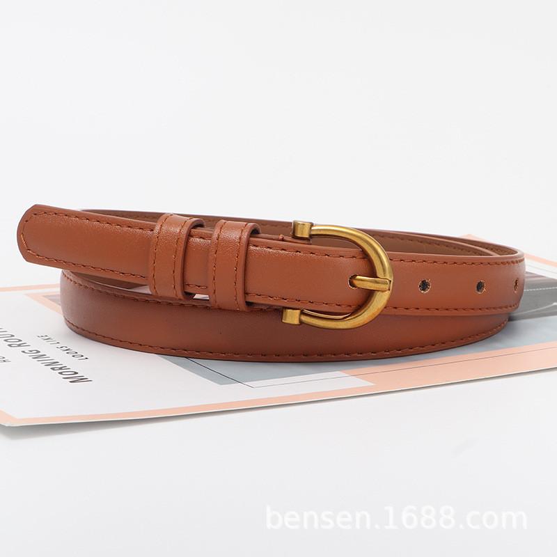 Vintage Leather Belt Women Versatile Decorative Waistband Casual Strap Jeans