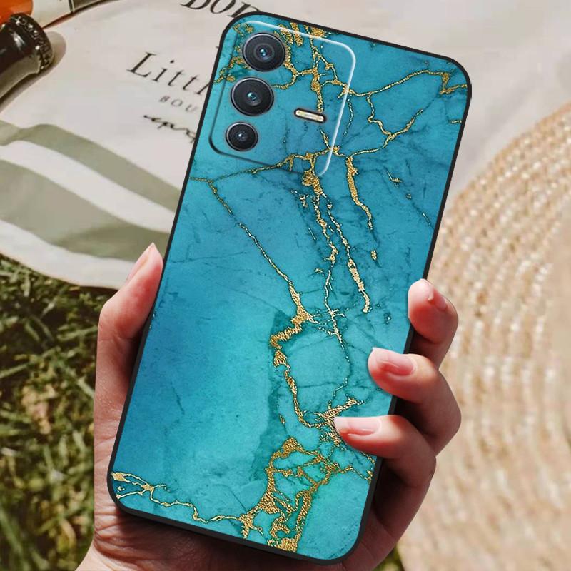 Für vivo V23 5G Hülle V2130 Weiche TPU Silikon Handyhülle Für vivo V23 5G Hüllen Schwarzer Bumper V 23 Funda für vivoV23 Coque Shell