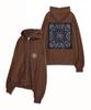 Verse One Paisley Logo Bandana Full Zip Hoodie Brown/Black