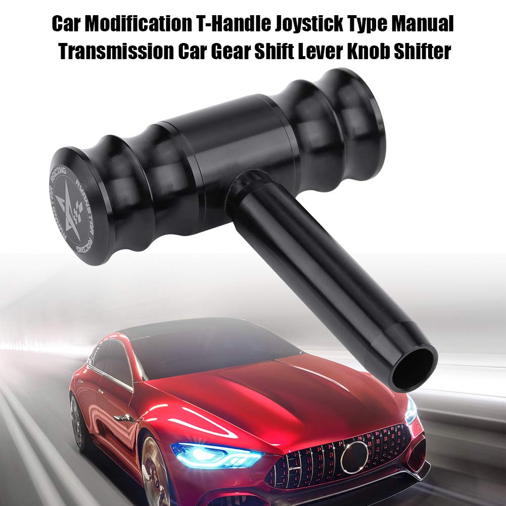 Akozon T-Handle Gear Shift Stick Shifter Handle Manual Auto Car Universal Car Lever Knob Black