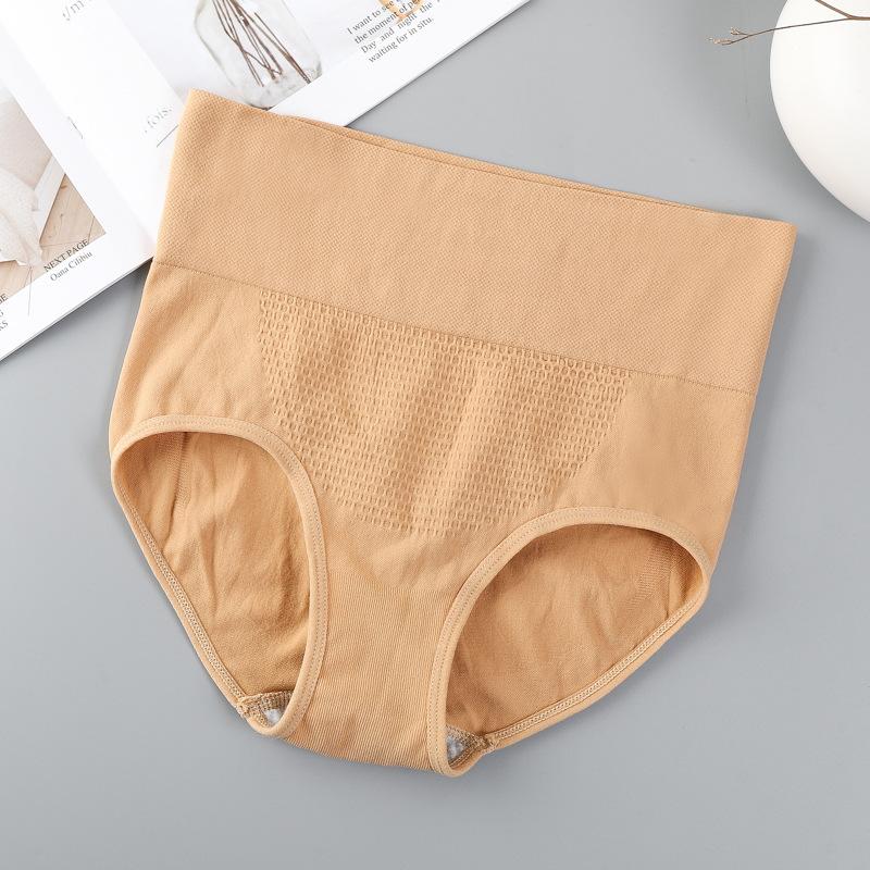 

3D сотовые бесшовные женские трусы с высокой талией из чистого хлопка, утягивающие промежность, приподнимающие бедра, треугольные трусы для женщин One Size
