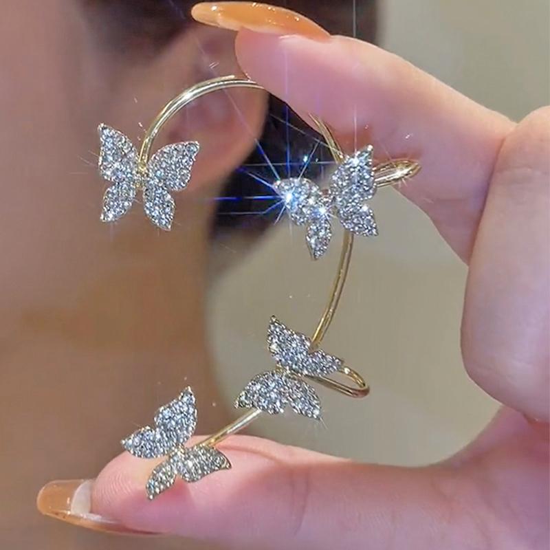 

Butterfly Earrings Butterfly Wrap Around Ear Earrings Adjustable Ear Cuff Earrin