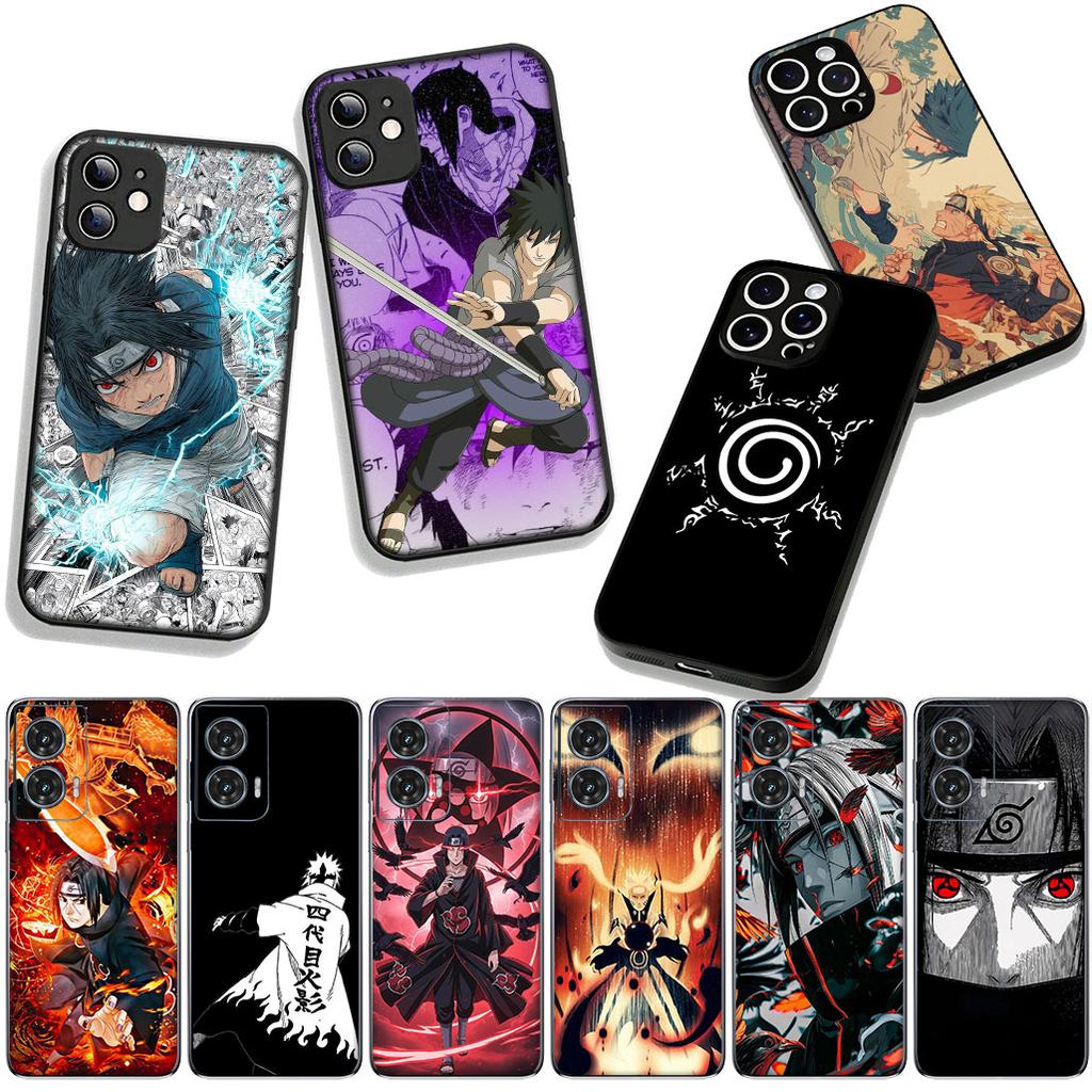 for Motorola Moto G54 G05 G24 G45 G55 G75 G85 G15 G57 G86 Power Edge 50 30 Ultra Fusion neo Pro Case Narutos Sasuke Uchiha Anime