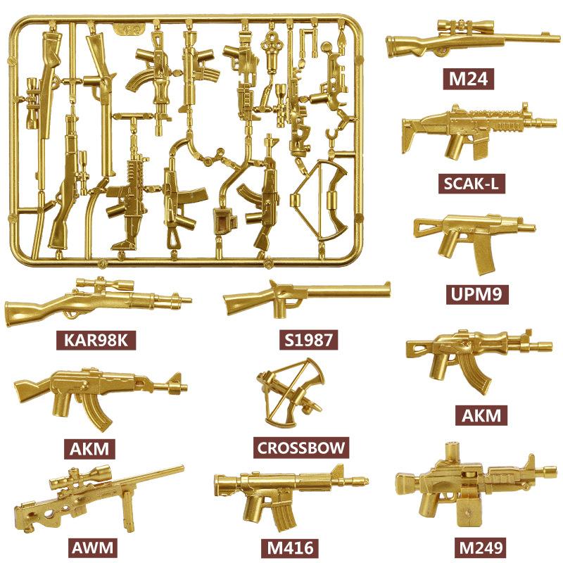 Building Block Doll Military Accessories No. 1-5 Gold Weapon Piece