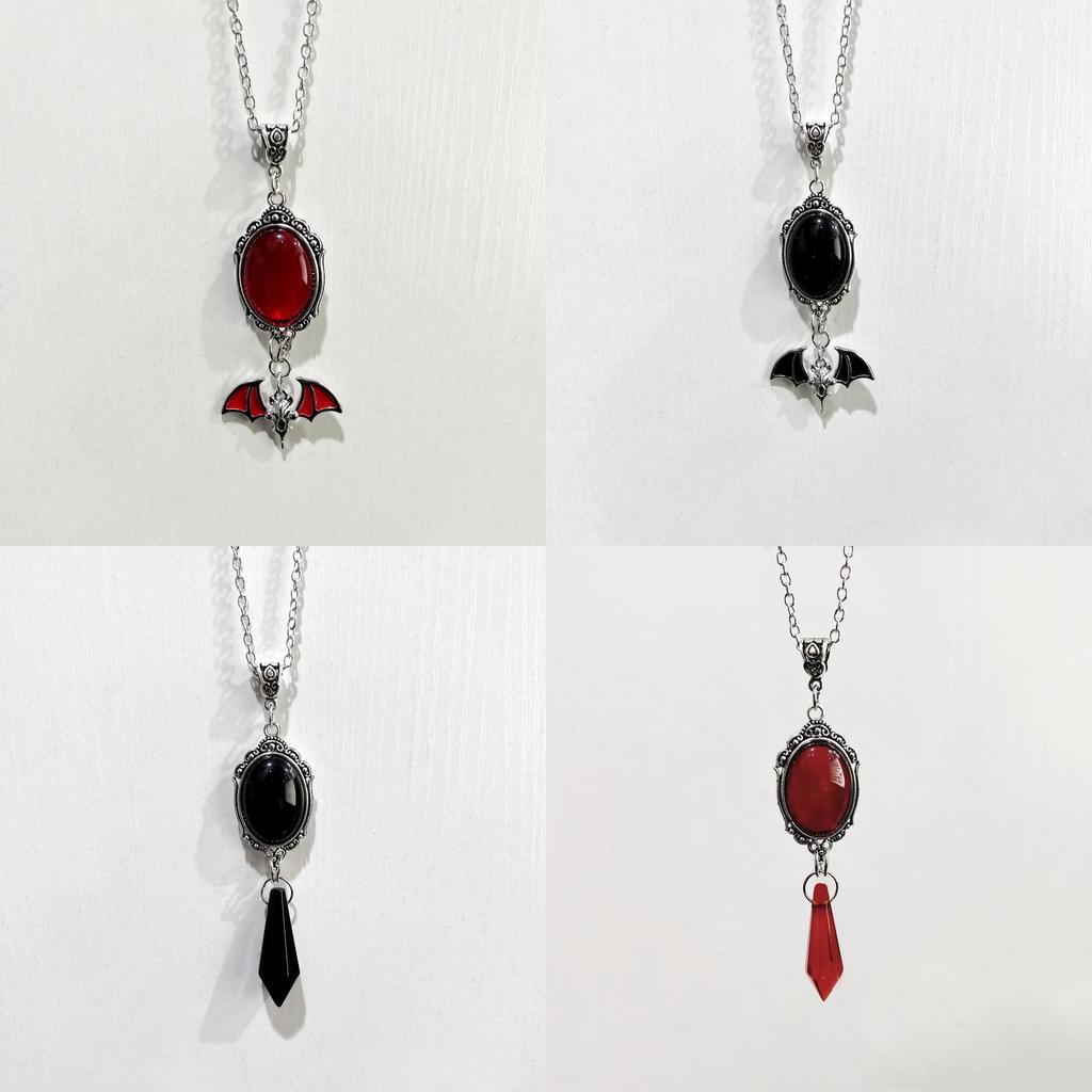 Gothic Vampire Bat Necklace With Crystal Pendant For Women Summer Fashion