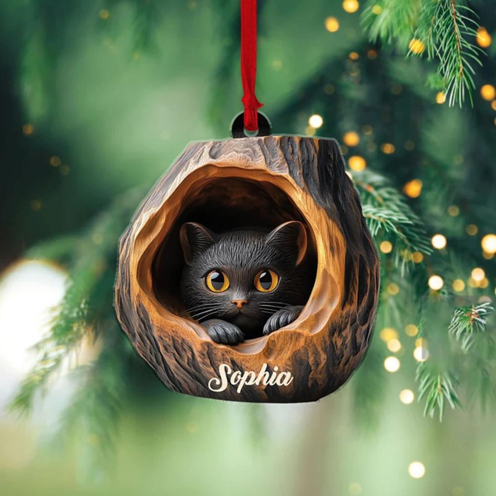 Stylish Rustic Christmas Ornaments Oval Shape Holiday Decorations Christmas Forest Ornaments Cartoon for Tree for Festive