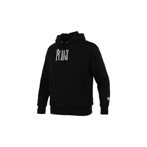 Puma Felpa Nera da Uomo con Stampa Logo