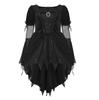 Women's Gothic Witch Halloween Costume Dress Black Adult Size for Party Cosplay