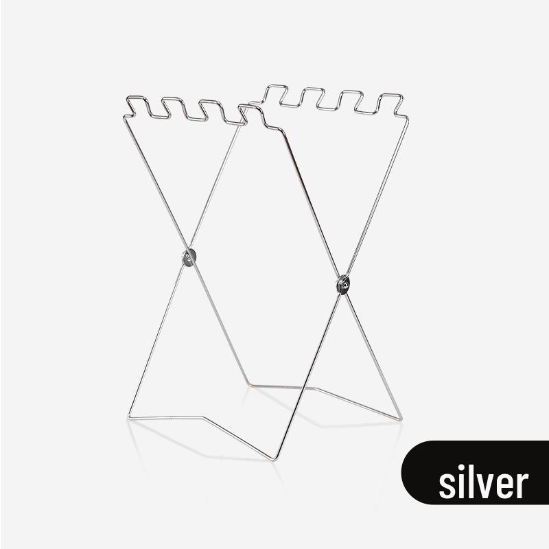 

Многофункциональная уличная складная стойка для мусора: Кованая подставка для кемпинга и домашнего использования серебряный