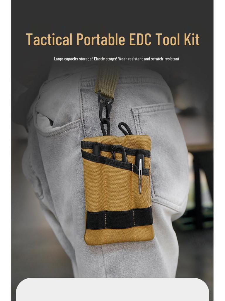 Camouflage Tactical EDC Tool Kit: Portable Outdoor Camping & Hiking Multifunctional Key Storage Bag.