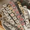 20Sheets Vintage Long Strip Self-Adhesive Label Stickers Retro Number Date Stickers For DIY Journal Scrapbooking Card Decoration