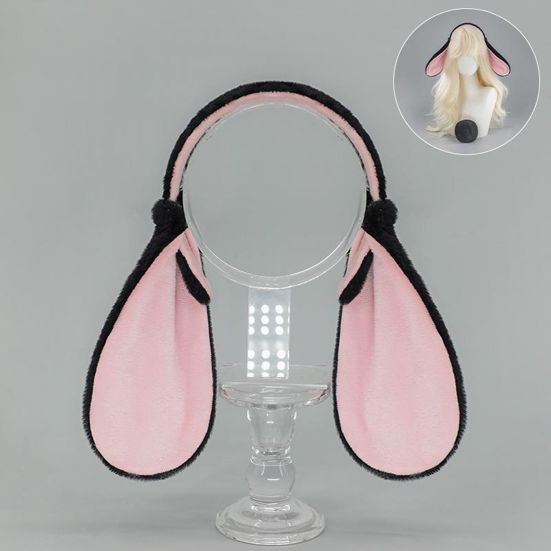 Source Easter Bunny Headdress Lolita Rabbit Ears Tail Set Plush Lop Ears Rabbit Ears Headband