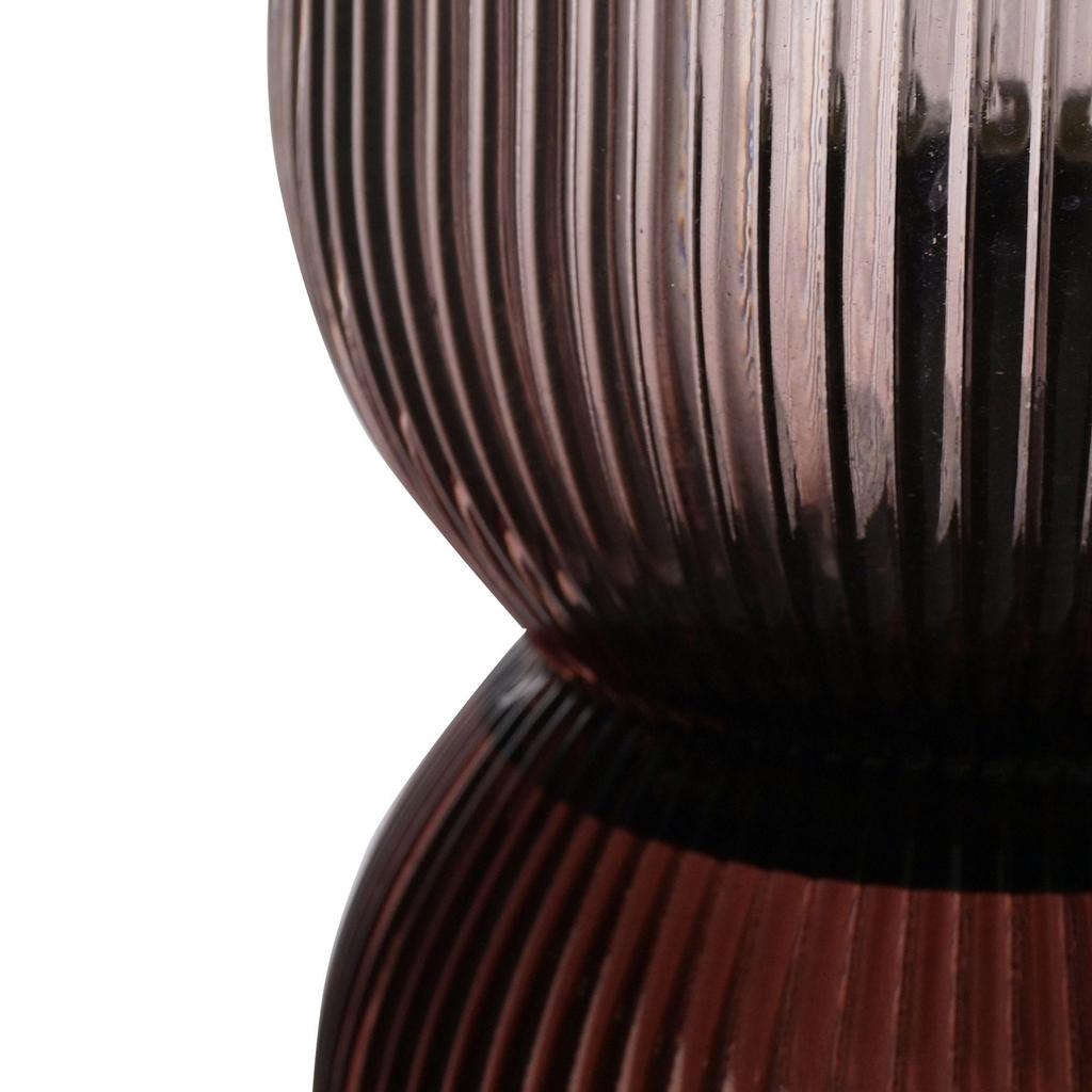 Hestia Battery Operated Curved Glass Lamp Taupe 12cm X 21cm