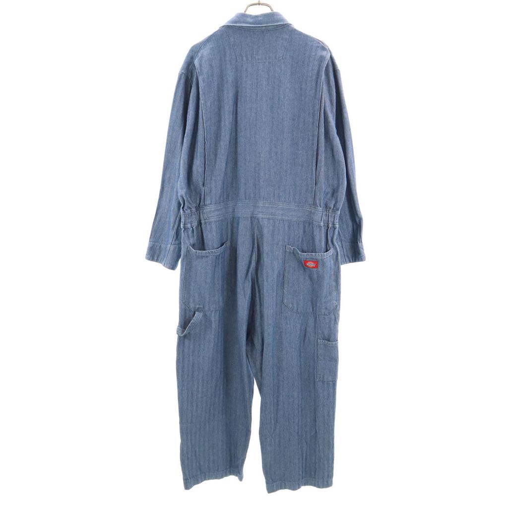 Dickies 90s Old Herringbone Long Sleeve Work All-in-One Jumpsuit L Navy Men's Used