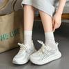 2025 Summer New Versatile and Thin Round Head Lace-up Sports Shoes Ins Trendy Thick-soled Casual Leather Dad Shoes Women