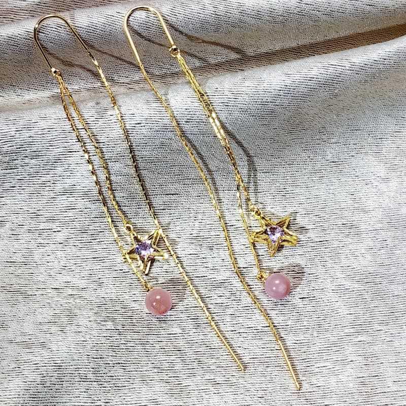 Koreanischer Stil 925 Silber Schmetterling & Quaste Ohrringe mit Zirkonia, Strass und Perlen Akzenten für Herbst/Winter.
