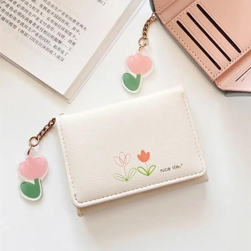 Portofele de designer de marcă, model floral, portofele mici pentru femei, din piele moale PU, mini geantă pentru monede, suport pentru carduri, geantă de modă pentru femei