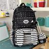 Cute Bunny Ear School Backpack with Clear Front Pocket Top Handle Casual Daypack for Girls Daily Use