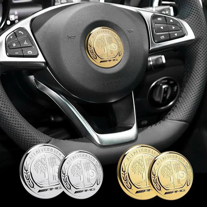 1pcs 52mm 58mm Car Steering Wheel Sticker Auto Interior For Mercedes Benz AMG W212 W213 W205 W177 V177 W247 W176 GLA GLC W166