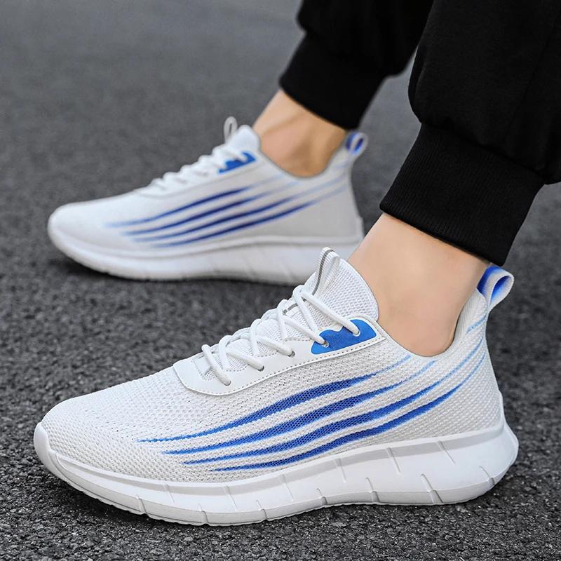 Men's Casual Sneakers Running Lightweight Mesh Breathable Sports Shoes Outdoor Cushioned Wear-Resistant Soft Trainers