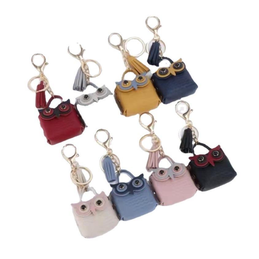 Korean Tassel Owl Coin Purse & Keychain – Trendy Cartoon Earphone Bag Charm