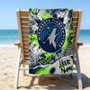 Custom Name Beach Towel Minnesota Logo Beach Towel, Soft Microfiber, Gift for Her/Him, Birthday, for Pool, Beach, Travel, Fan gifts