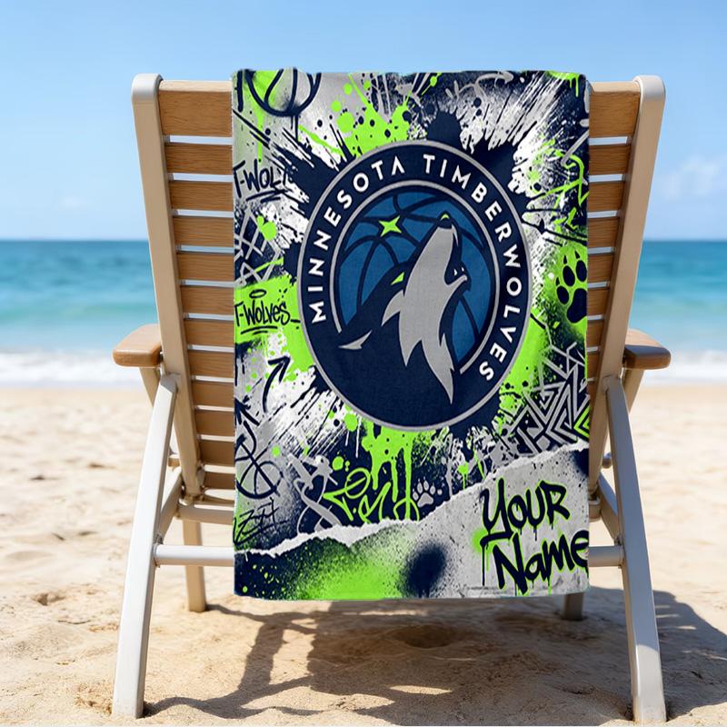 Custom Name Beach Towel Minnesota Logo Beach Towel, Soft Microfiber, Gift for Her/Him, Birthday, for Pool, Beach, Travel, Fan gifts
