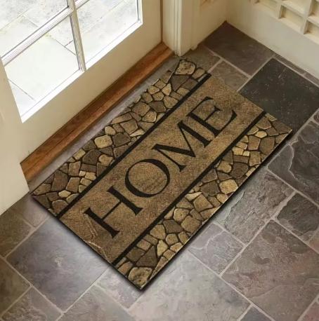 

Stone Pattern Welcome Rug Floor Mat Natural Rock Design Decorative Carpet Entryway Home Decor 40cm x 60cm