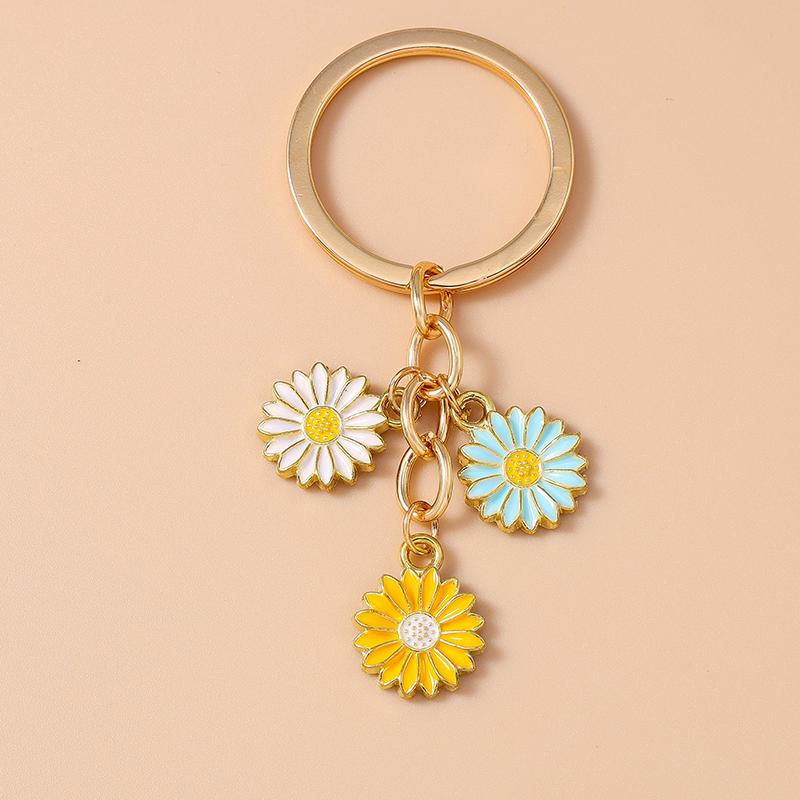 Niedlicher Emaille Sonnenblumen Schlüsselanhänger Frauen Mädchen Blume Schlüsselanhänger Anhänger für Handtaschen Deko DIY Handgefertigter Schmuck Geschenke