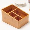 Creative Bamboo Desktop Sundries Storage Box Multi-Partition Arrangement