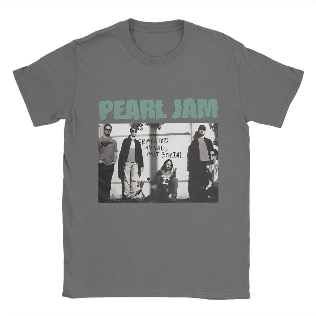 Men T-Shirts Music Pearls Jam  Novelty Pure Cotton Tees Short Sleeve  T Shirts Crewneck Clothes Plus Size