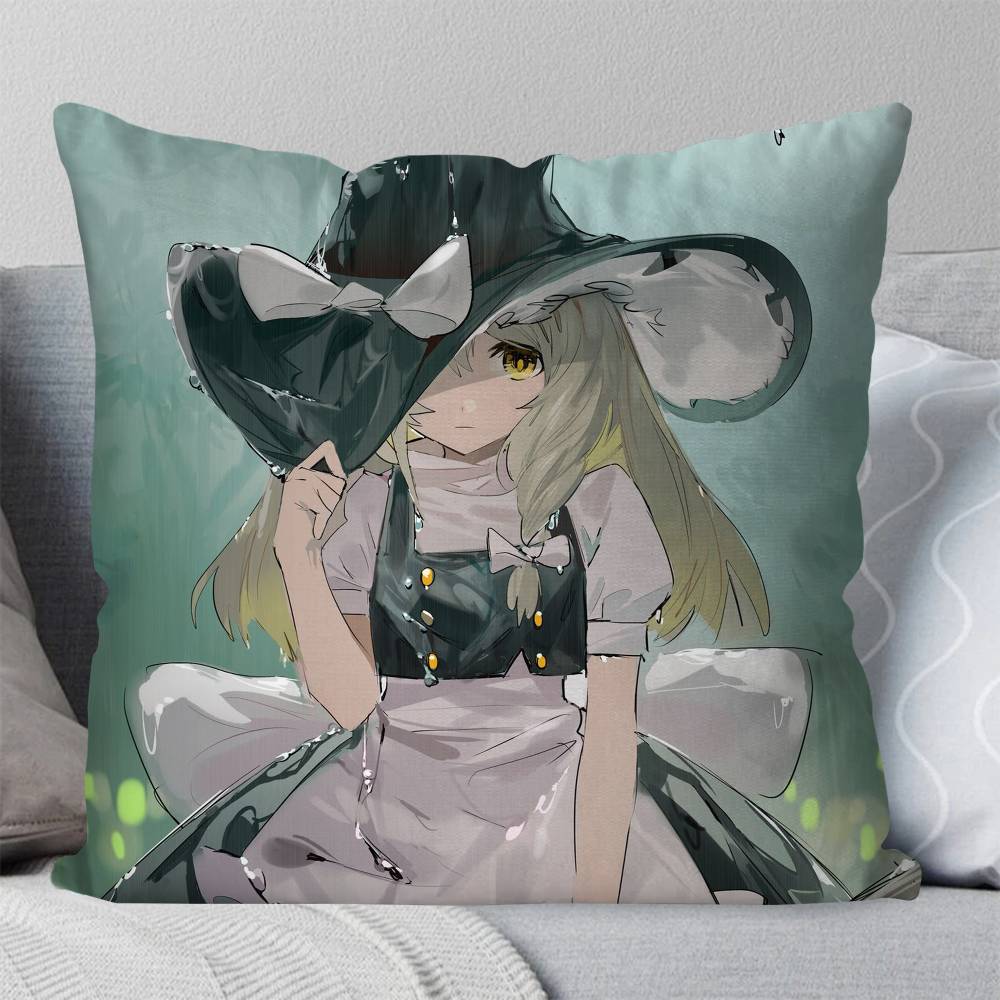 Marisa Kirisame Comic Game Touhou PProject Pillow Case Fashion Square Pillowcase Bedroom Sofa Room Ins Decoration Leisure