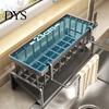Compact Drain Rack Dish Drying for Kitchen Sink Draining with Tilted Water Sleek Design Tray Space-Saving Organizer Countertop Storage Utensil Holder