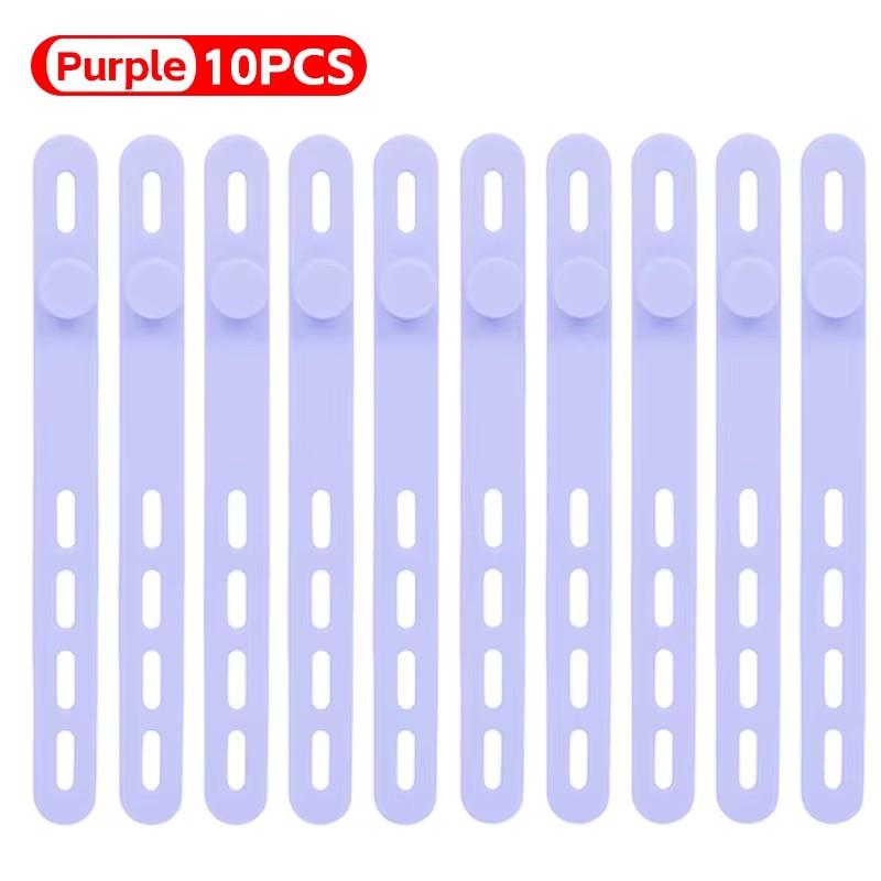 Cable Organiser Reusable Silicone Cable Ties Desk Winder Wire Management Clips for Earphone USB Cord Mouse Home Office Travel