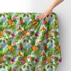 Royal Samt Stoff Polyester Zum Nähen - Motiv Blumen Ananas