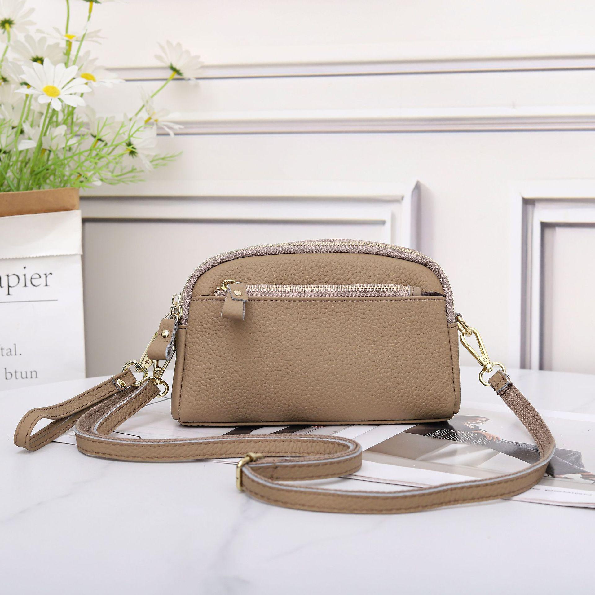 

Женская сумка-кошелек для монет и кредитных карт из коровьей кожи высшего качества через плечо светло-серый