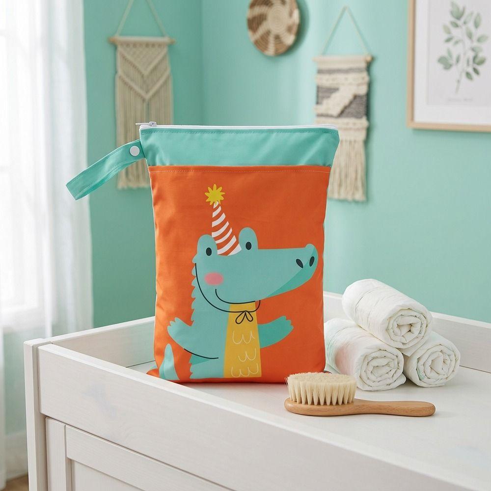 Double Pocket Wet Dry Bag Waterproof Diaper Nappy Bag Stroller Bags Wet Storage Bag Gym