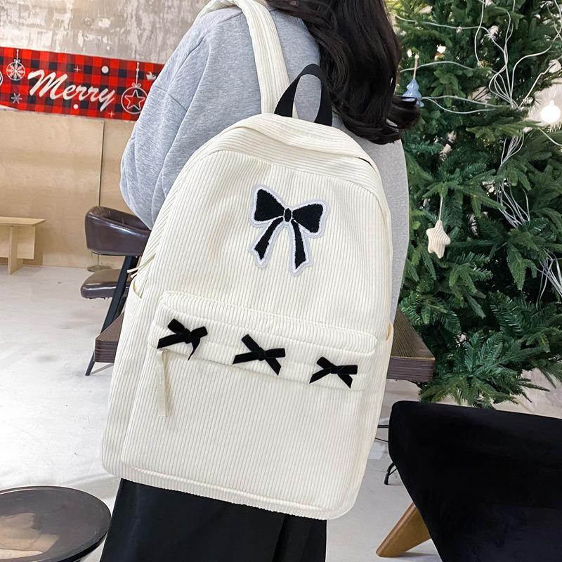 Niche bow schoolbag junior high school girls large capacity backpack middle school high school students college students backpack