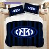 Biancheria da letto con sfondo stemma Inter Milan (1 * copripiumino + 2 * federa, senza nucleo) Set biancheria da letto Copripiumino e federa Regalo di Natale compleanno