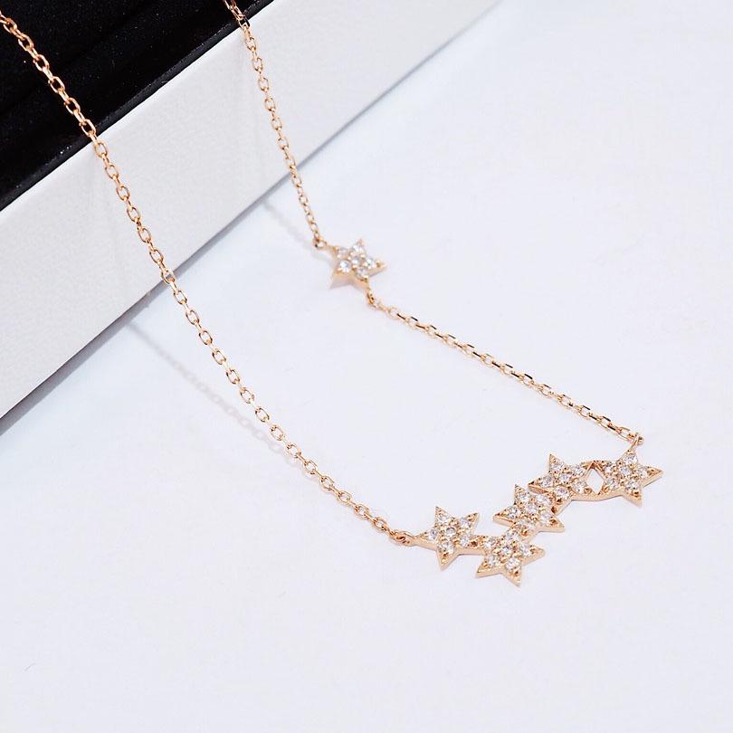 Gold-Plated S925 Sterling Silver Star Pendant Necklace - Light Luxury Korean Style for Women
