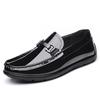 European New Men's Doudou Shoes Patent Leather Bright Leather Casual Lazy Shoes Fashionable Men's Single Shoes Soft