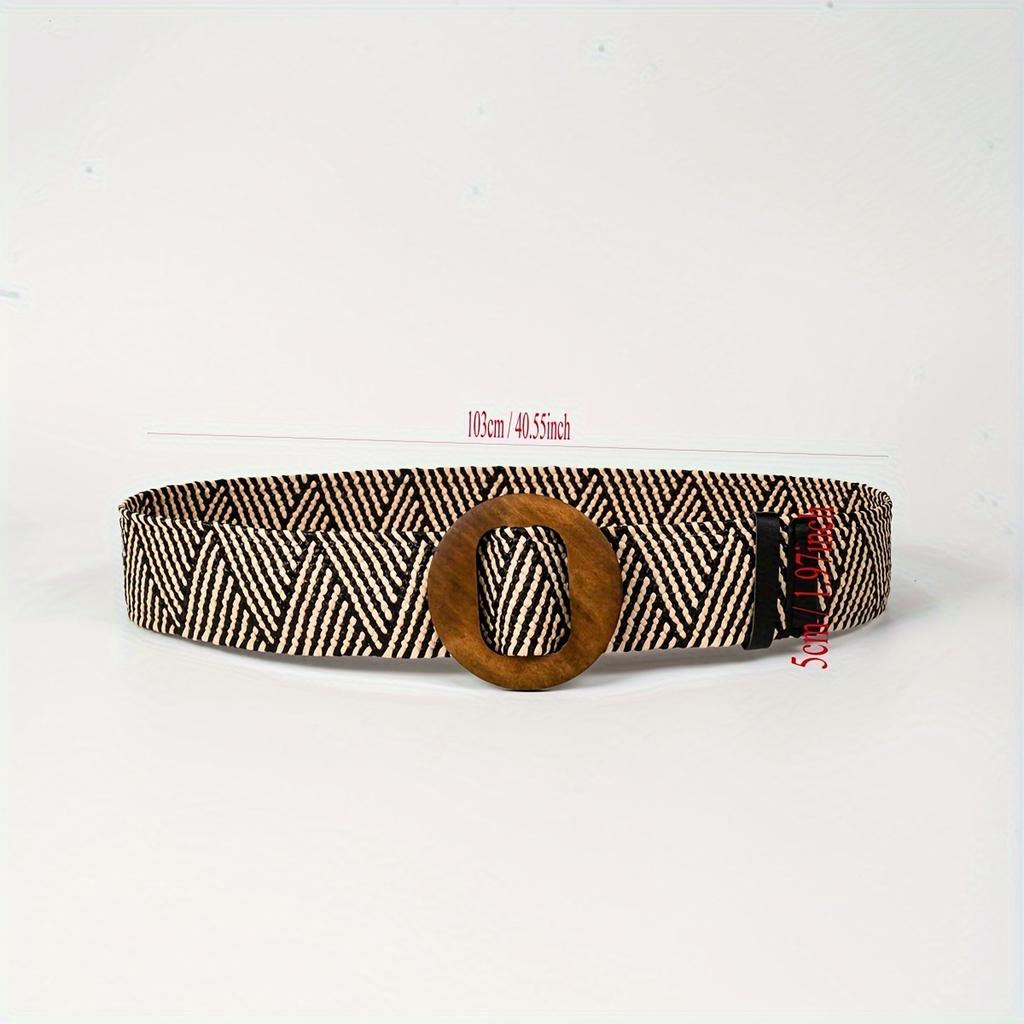 Straw Elastic Waist Woven Belt Fashionable Women's Waist Belt Dress Belt Straw Woven Bohemian Belt