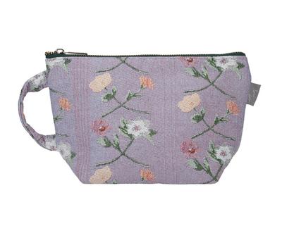 Friends Hill Toridori Gallery Pouch, Striped Flower, Purple, BW-135-216