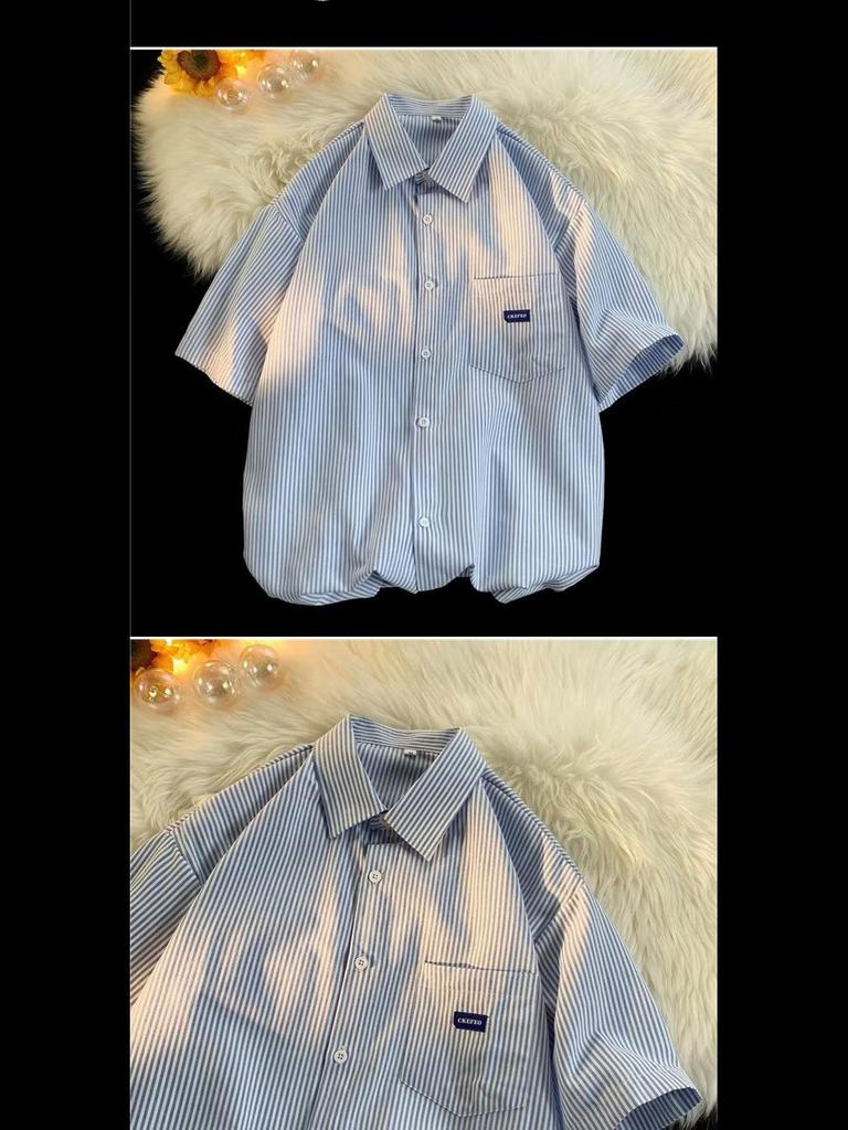 2024 Summer Striped Loose Shirt for Men & Couples - Lightweight Casual Top