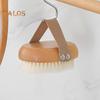 Bath Brush with Beech Wood Handle Soft Nylon Bristles Gentle Exfoliation Hanging Design Shower Brush Bath Accessories