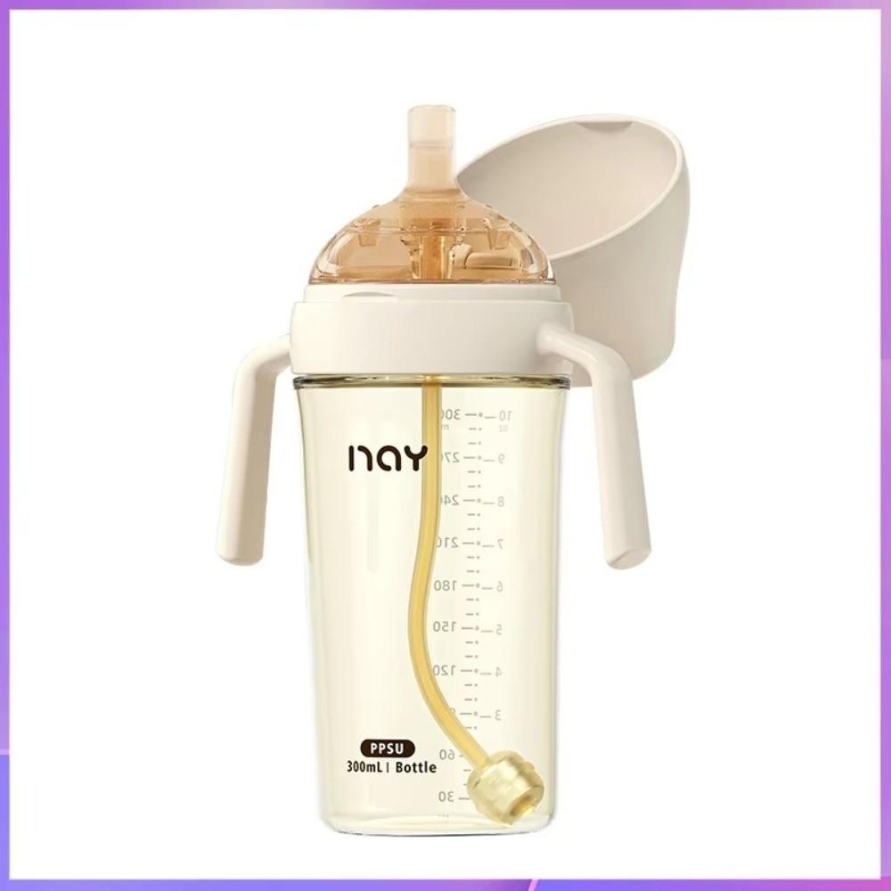 PPSU Automatic Milk Bottle Three Level Flip Cover Straw Cup Bottle For Baby Feeding